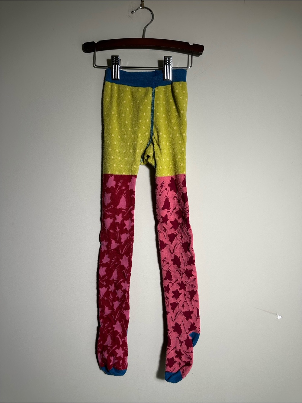 Matilda Jane Yellow & Pink Star Print Colorblock Tights 4-6y Girls